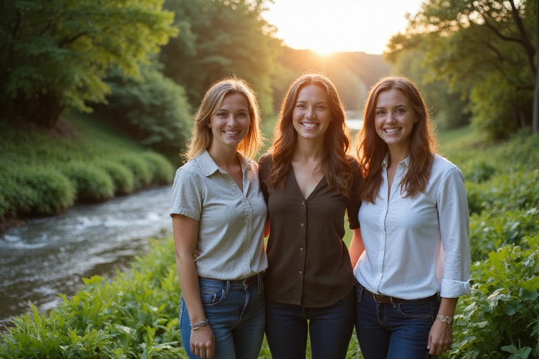 Założyciele Silazdrowialife na tle natury, symbolizujący początki firmy i jej związek z naturą.